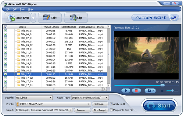 Screenshot of Aimersoft DVD Ripper